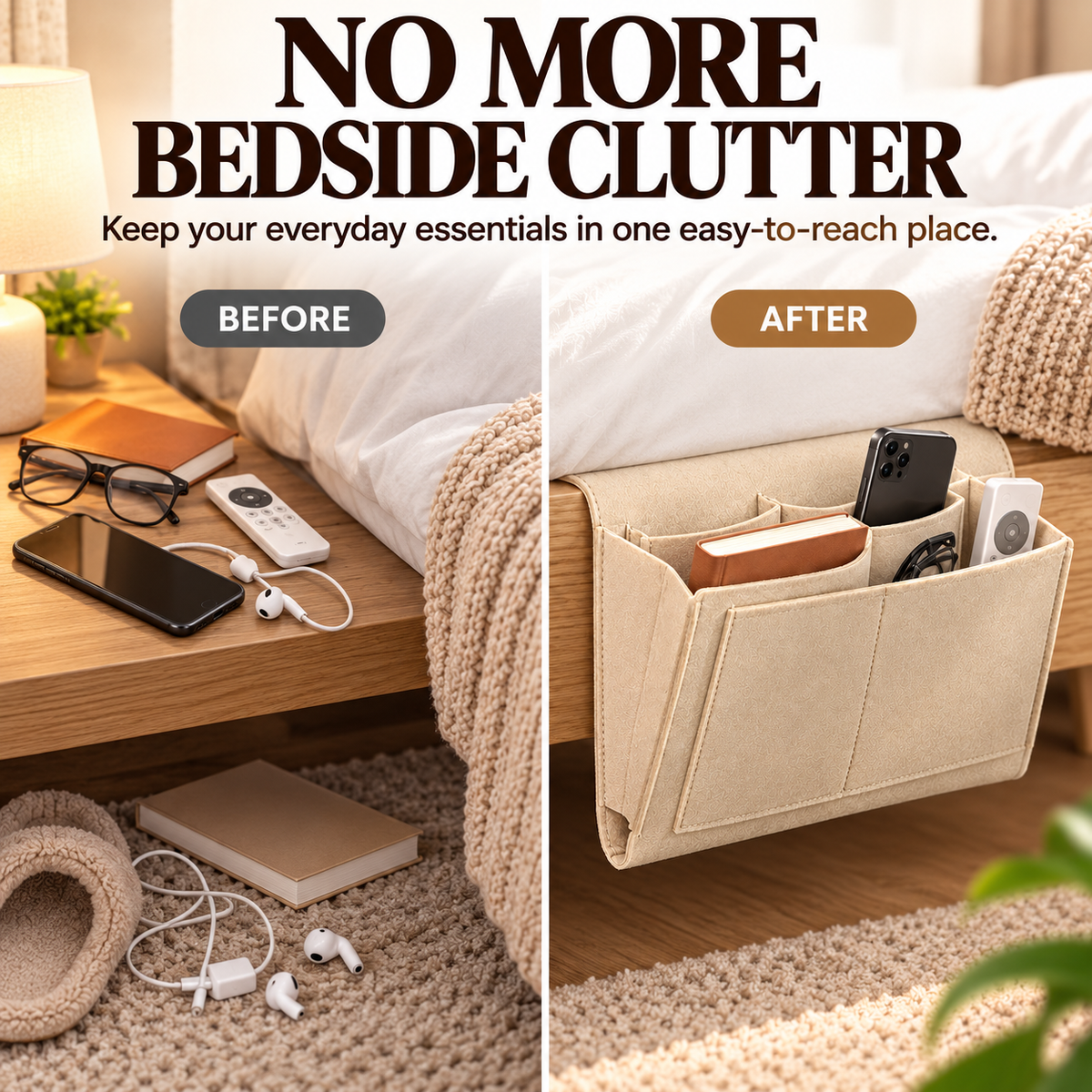 🔥 49% OFF Bedside Hanging Organizer – Keep Essentials Within Reach