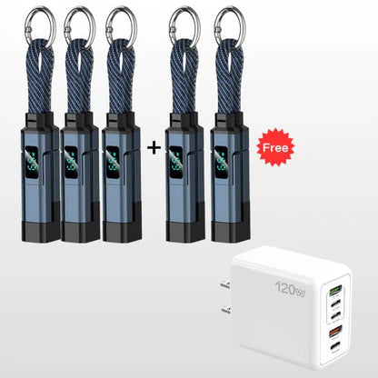 🔥Limited Time SALE 40% OFF🔥4-in-1 Digital Display Keychain Charging Cable