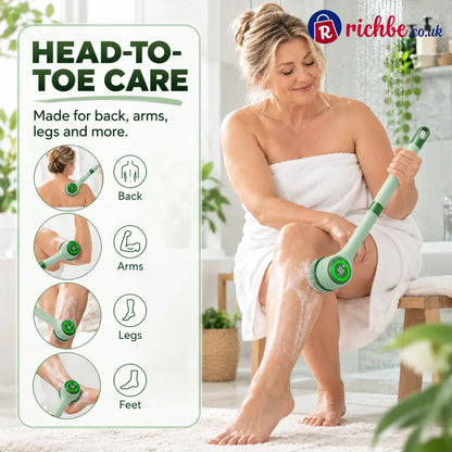 🚿 5-in-1 Electric Body Scrubber with Long Handle – Effortless Deep Cleaning & Gentle Exfoliation in the Shower - 1 Set