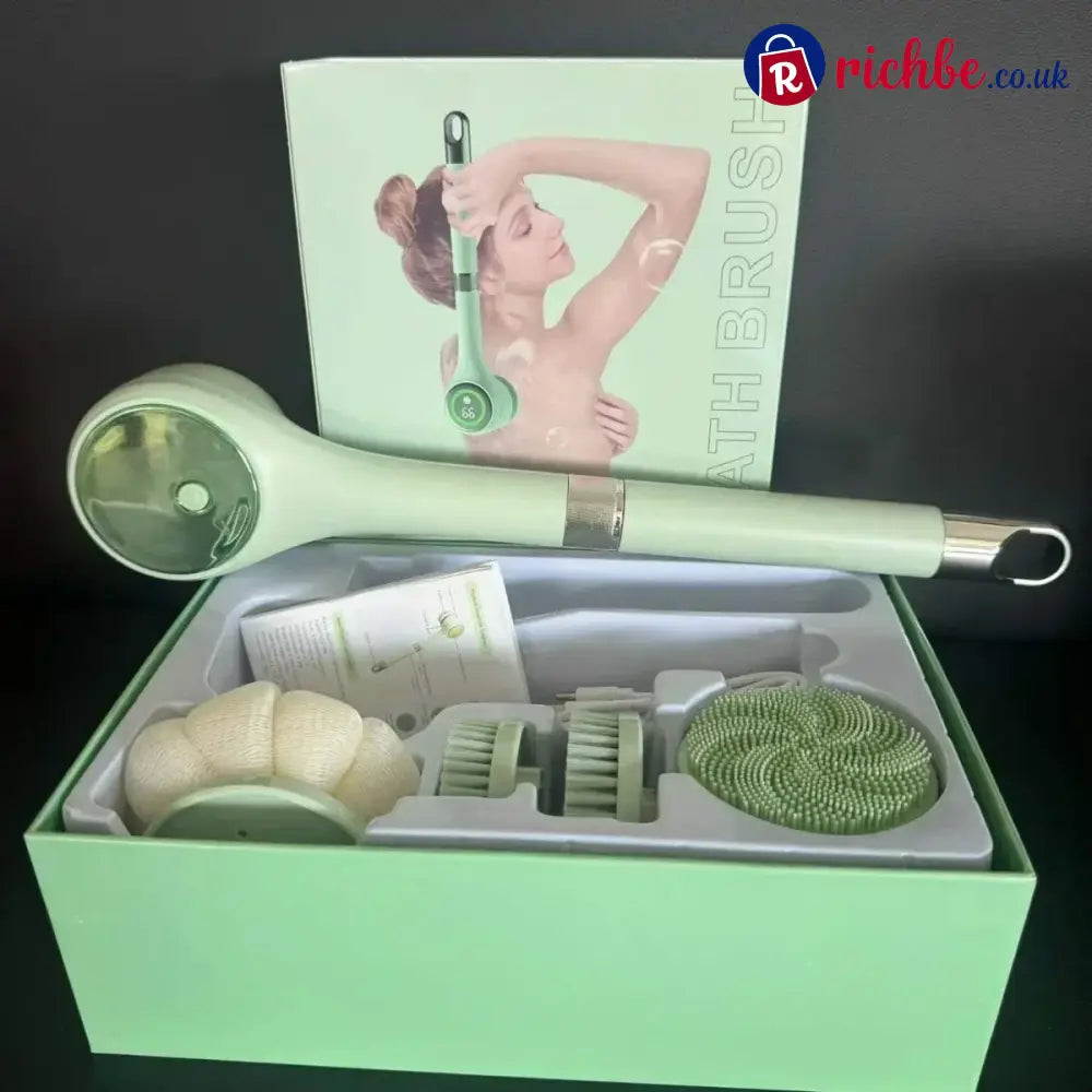 🚿 5-in-1 Electric Body Scrubber with Long Handle – Effortless Deep Cleaning & Gentle Exfoliation in the Shower - 1 Set