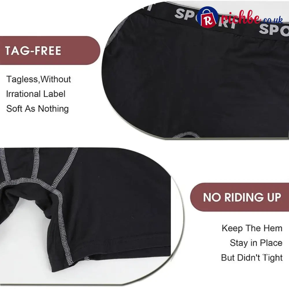 5 Pack Men’s Letter Tape Boxer Brief Casual Comfy Breathable Underwear for Daily Wear