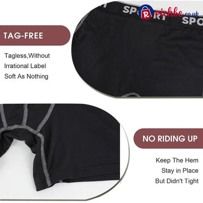 5 Pack Men’s Letter Tape Boxer Brief Casual Comfy Breathable Underwear for Daily Wear