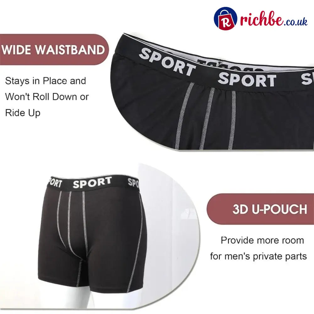 5 Pack Men’s Letter Tape Boxer Brief Casual Comfy Breathable Underwear for Daily Wear