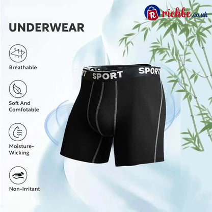 5 Pack Men’s Letter Tape Boxer Brief Casual Comfy Breathable Underwear for Daily Wear