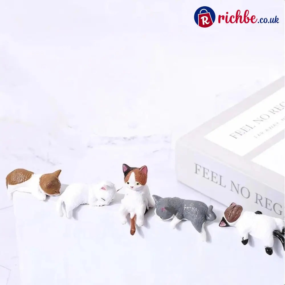 5-Piece Mini Resin Cat Figurines - Cute Cartoon Desk Decor - Style B(5pcs/set) / Second piece half price / Buy 1