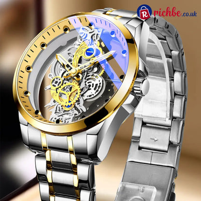 📢📢50% OFF!! ⏰Double-Sided Skeleton Automatic Tourbillon Non-Mechanical Movement Watches - Intergold steel belt