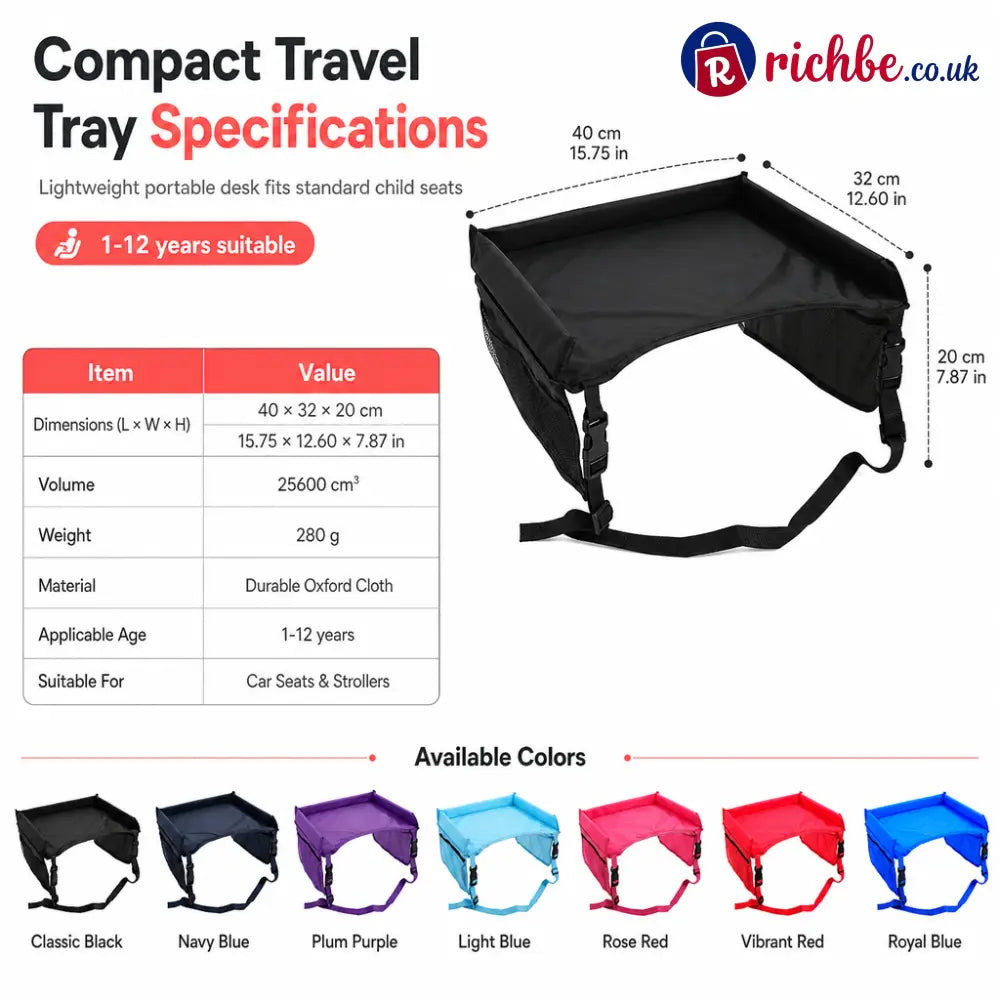 📢📢50% OFF!! ⏰Kids Car Seat Travel Tray Activity Desk with Lap Drawing Board and Baby Stroller Backseat Hanging Storage