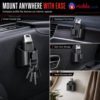 🚗50% OFF NOW! Car Key Fob Holder with Hook – Traceless 3M Adhesive ABS Car Dashboard Organizer Compact No-Magnetic Key