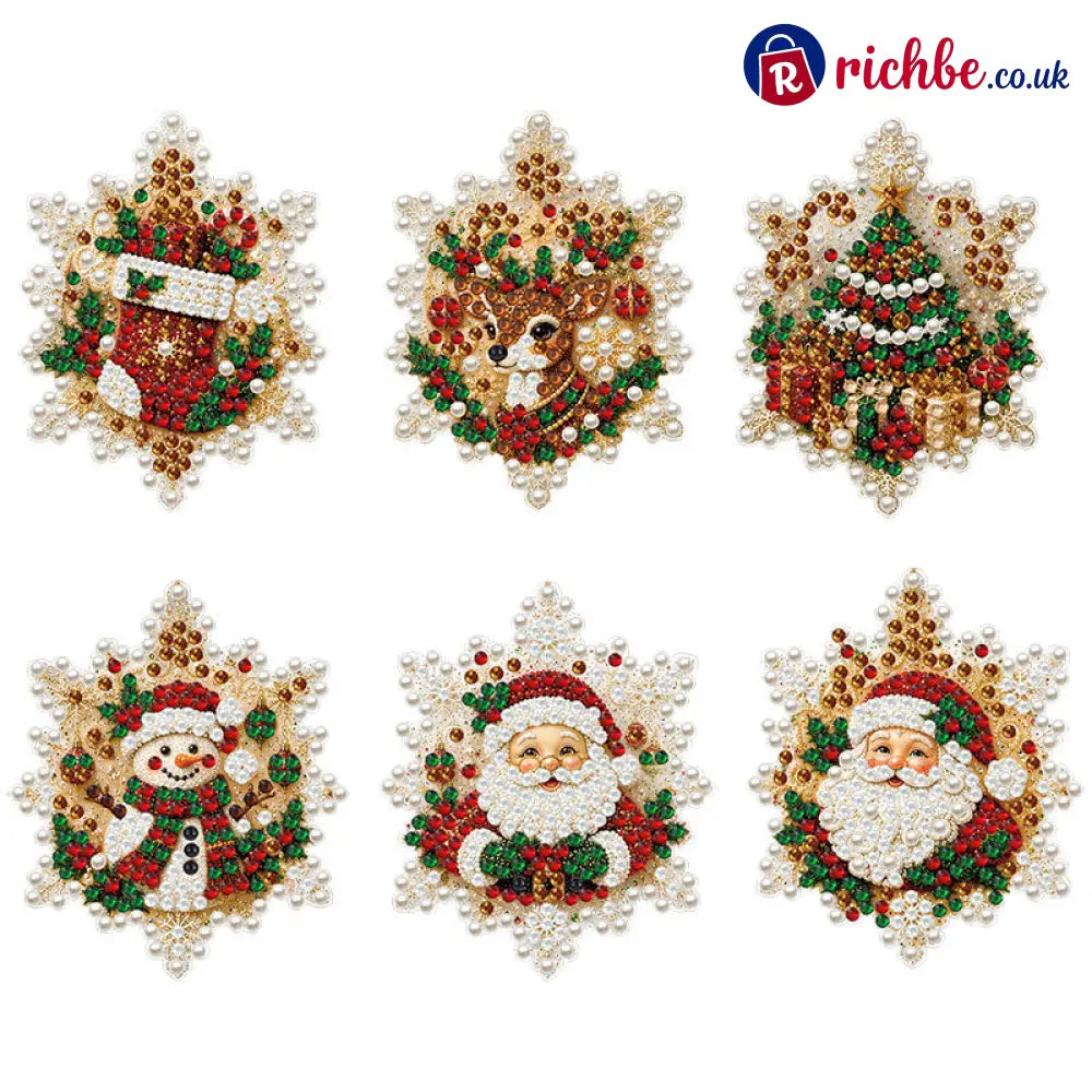 🎄50% OFF NOW! Christmas DIY Painting Hanging Ornaments Set‑5D Pearl Rhinestone DIY Christmas Tree Decorations Festive
