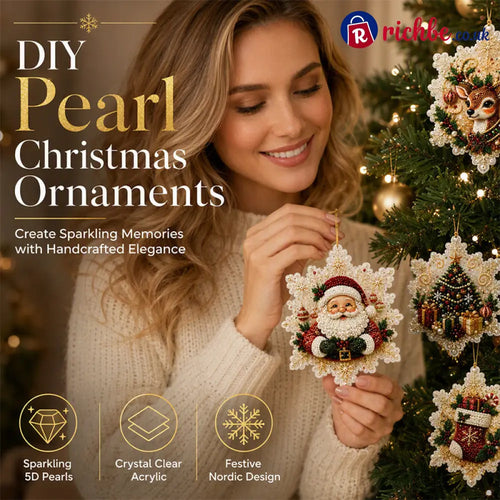 🎄50% OFF NOW! Christmas DIY Painting Hanging Ornaments Set‑5D Pearl Rhinestone DIY Christmas Tree Decorations Festive