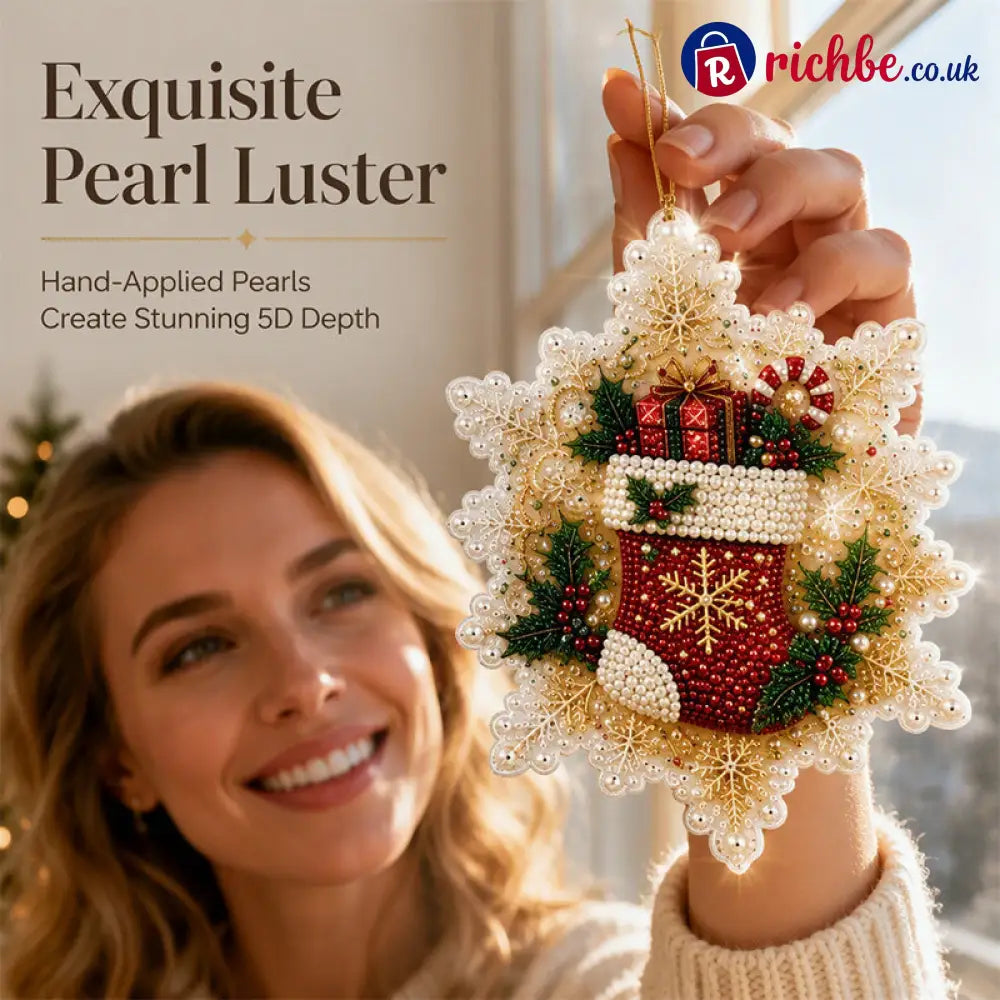 🎄50% OFF NOW! Christmas DIY Painting Hanging Ornaments Set‑5D Pearl Rhinestone DIY Christmas Tree Decorations Festive