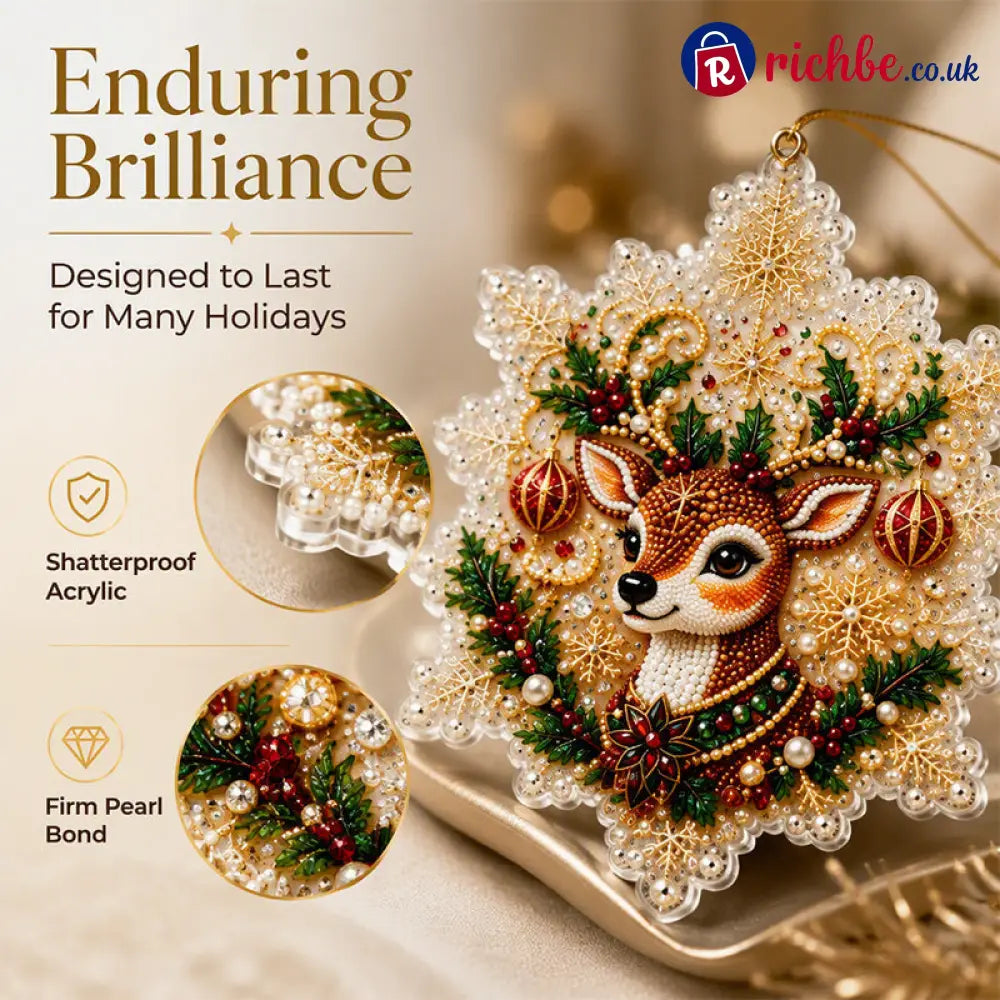 🎄50% OFF NOW! Christmas DIY Painting Hanging Ornaments Set‑5D Pearl Rhinestone DIY Christmas Tree Decorations Festive