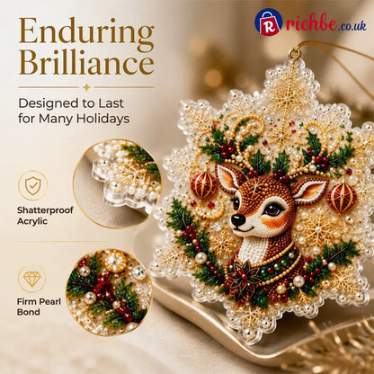 🎄50% OFF NOW! Christmas DIY Painting Hanging Ornaments Set‑5D Pearl Rhinestone DIY Christmas Tree Decorations Festive