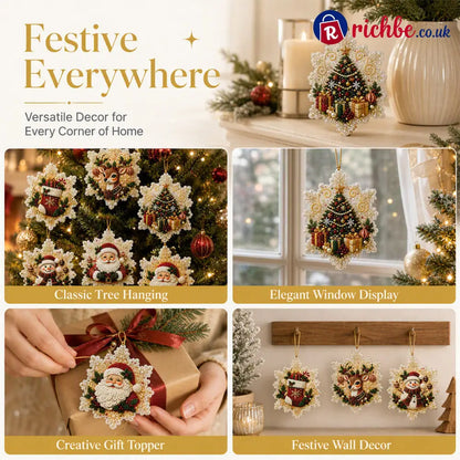 🎄50% OFF NOW! Christmas DIY Painting Hanging Ornaments Set‑5D Pearl Rhinestone DIY Christmas Tree Decorations Festive