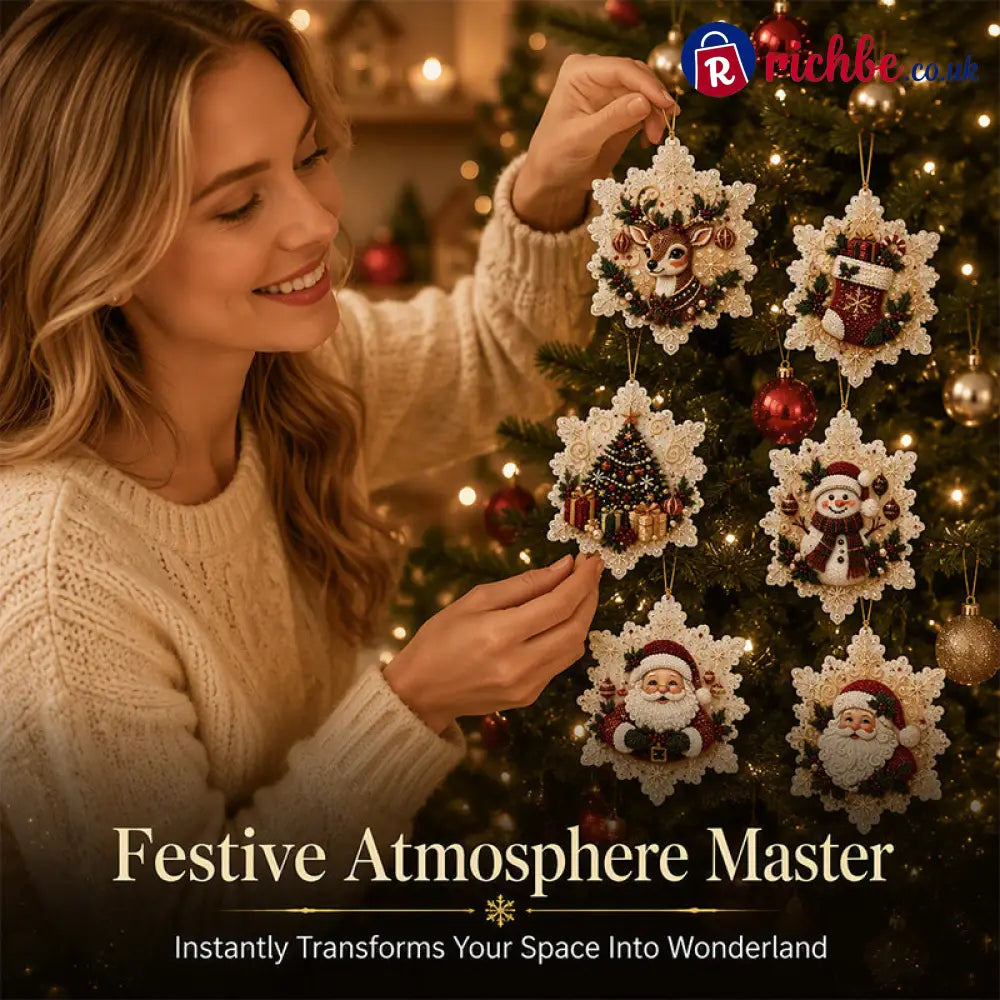 🎄50% OFF NOW! Christmas DIY Painting Hanging Ornaments Set‑5D Pearl Rhinestone DIY Christmas Tree Decorations Festive
