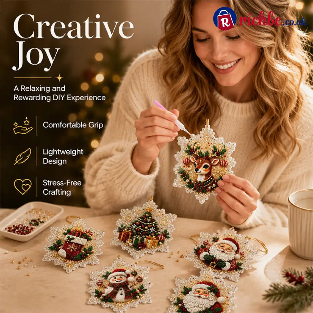 🎄50% OFF NOW! Christmas DIY Painting Hanging Ornaments Set‑5D Pearl Rhinestone DIY Christmas Tree Decorations Festive
