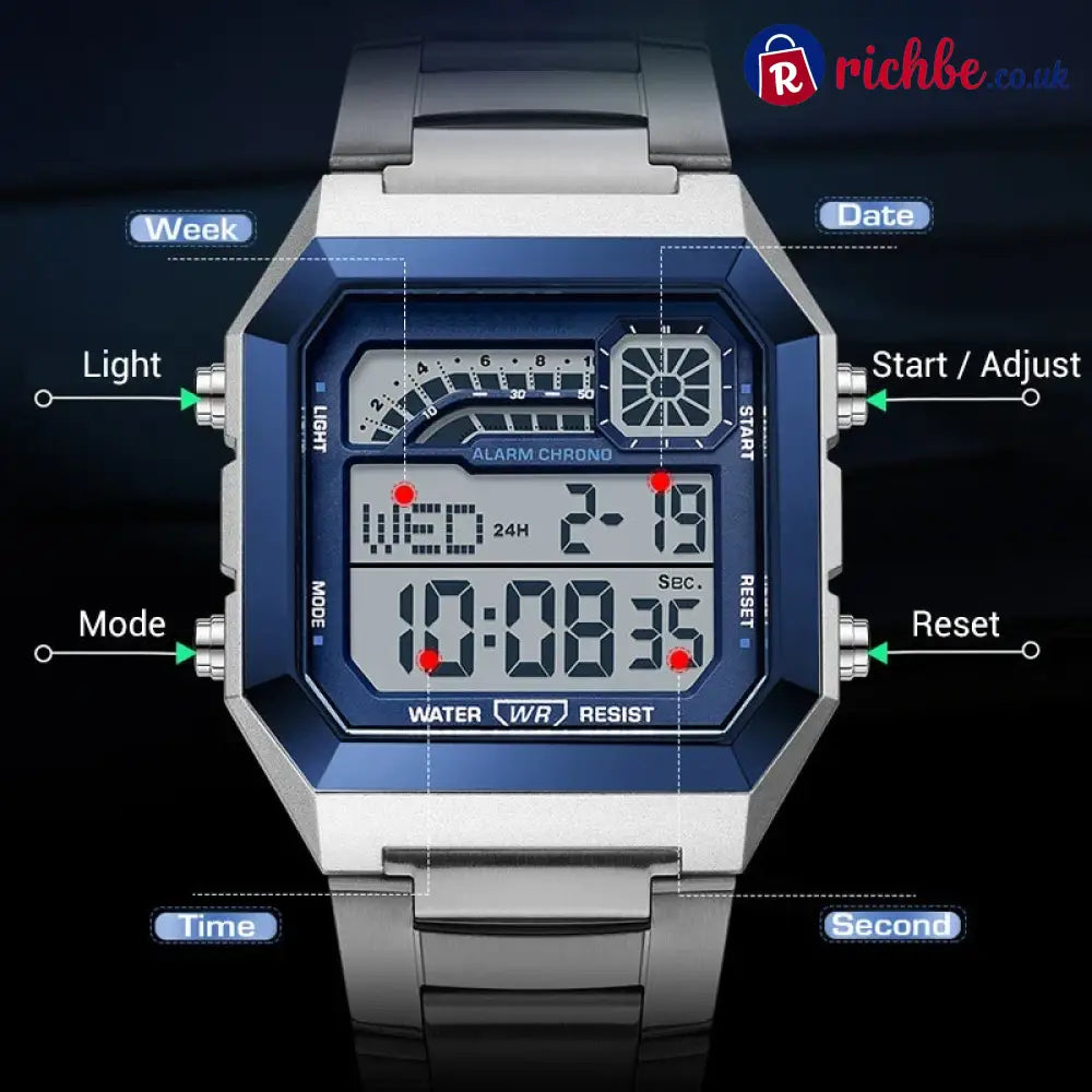 📢 50% Off Now! ⌚ Unisex Digital Watch With Square Display & Luminous Backlight – Sleek Design Bright Backlight &