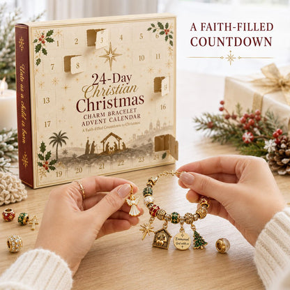 🎅 2026 Christmas Gift 49% Off--🎄24-Day Christian Christmas Charm Bracelet Advent Calendar