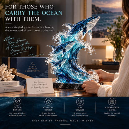 🐋 Becoming Ocean – Three Whales Rising from the Wave Sculpture