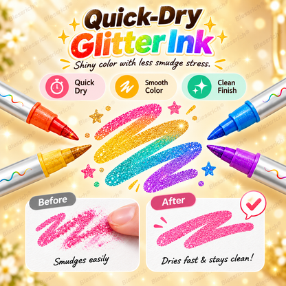 Magic Glitter Outline Markers – Double-Ended Dual-Color Art Pens