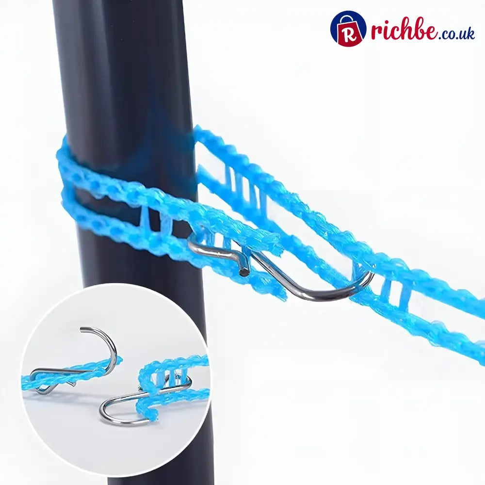 5M Windproof Portable Clothesline with Hooks