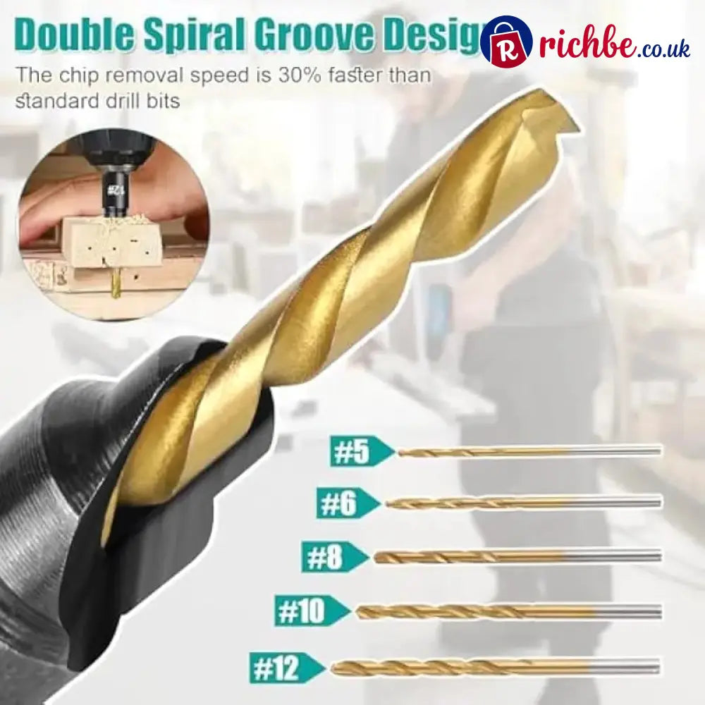 🛠️ 5PCS Countersink Drill Bit Set – Precision Drilling for Perfect Screw Holes