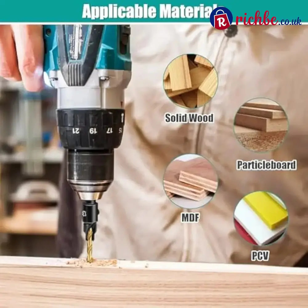 🛠️ 5PCS Countersink Drill Bit Set – Precision Drilling for Perfect Screw Holes