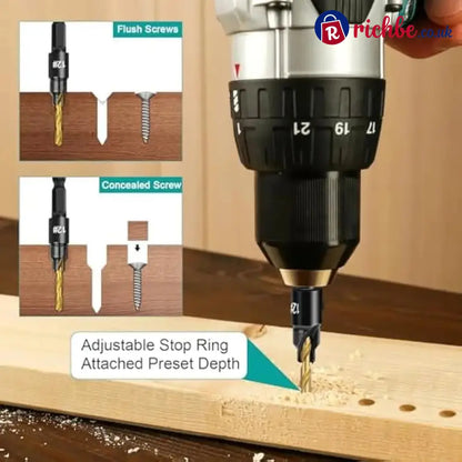 🛠️ 5PCS Countersink Drill Bit Set – Precision Drilling for Perfect Screw Holes