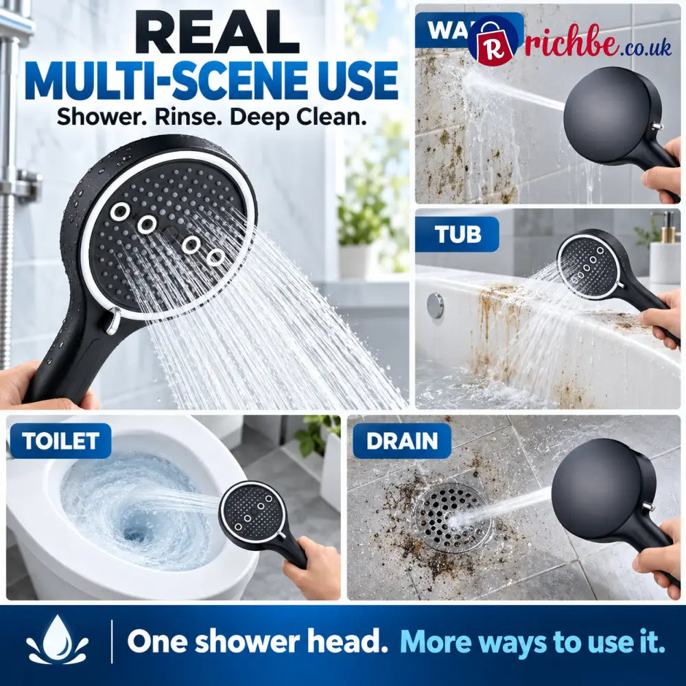 6-Mode High-Pressure Turbo Shower Head 🚿