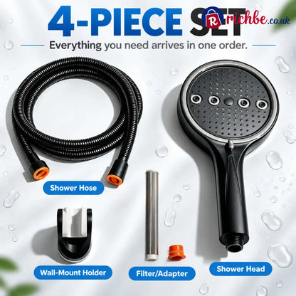 6-Mode High-Pressure Turbo Shower Head 🚿 - 4-Piece Set