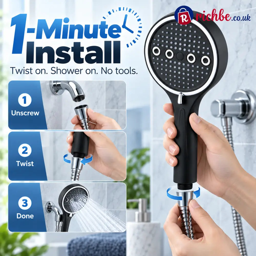 6-Mode High-Pressure Turbo Shower Head 🚿