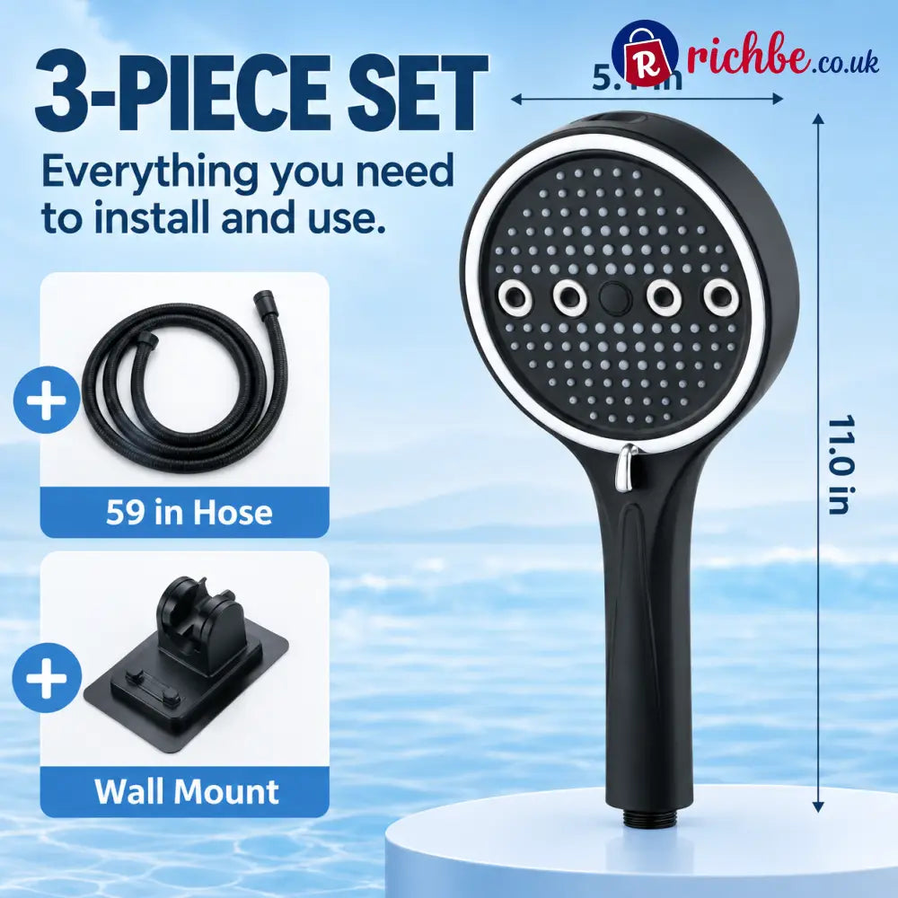 6-Mode High-Pressure Turbo Shower Head 🚿