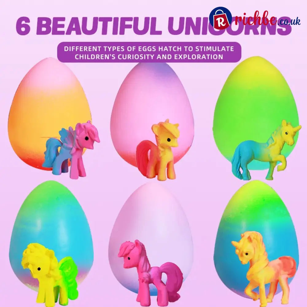 6 Pack Hatching Growing Unicorn Eggs