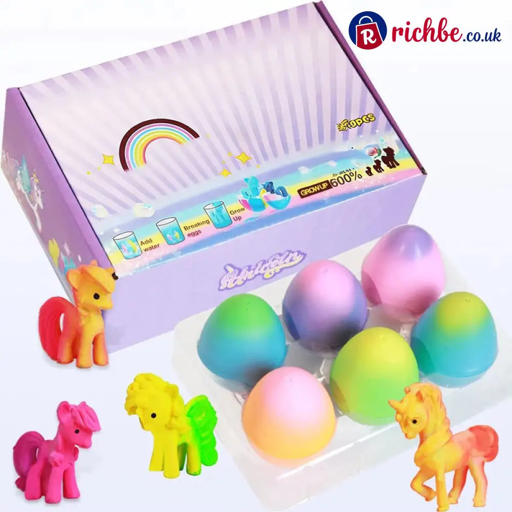 6 Pack Hatching Growing Unicorn Eggs