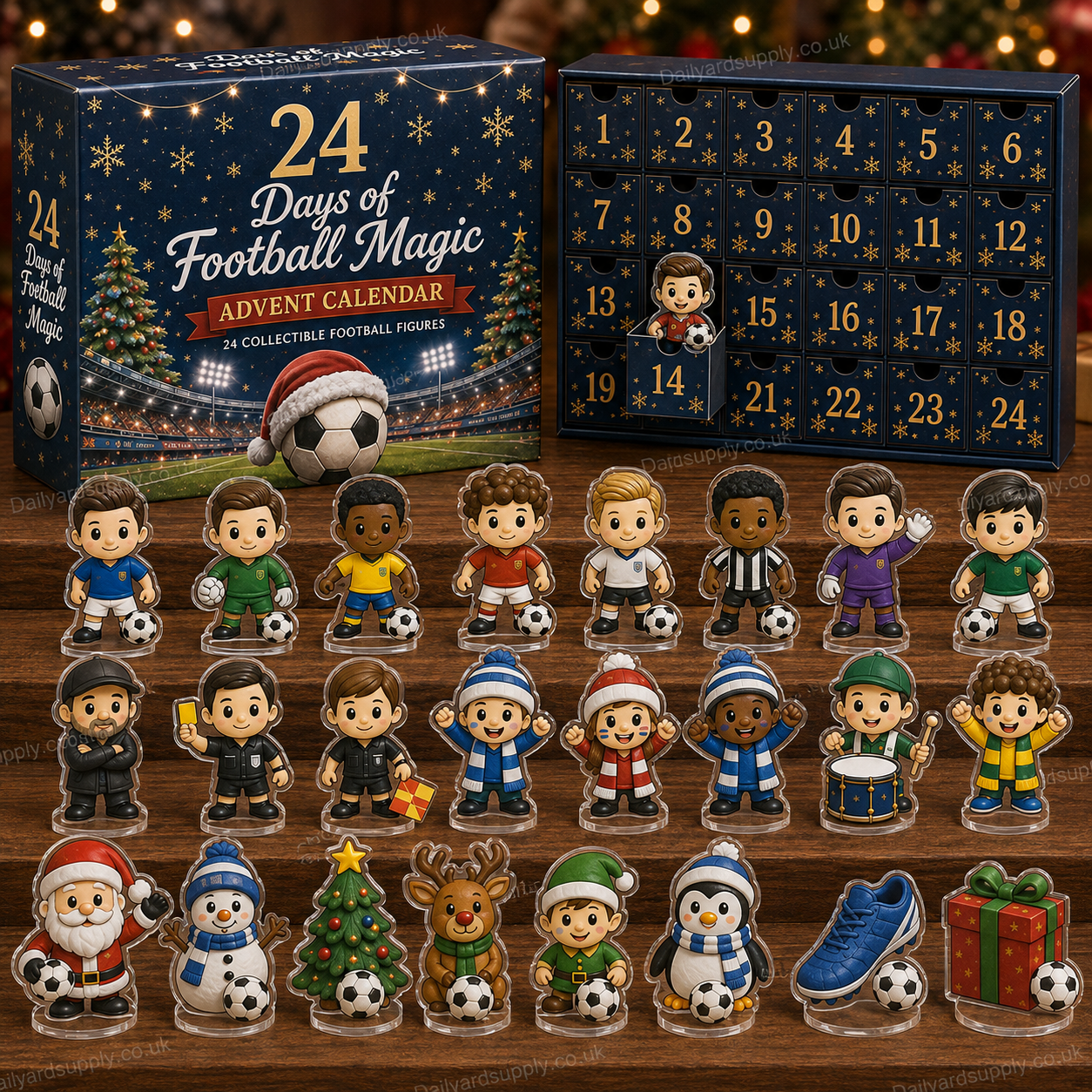 CHRISTMAS KICKOFF 49% OFF - 2026 Football Magic Blind Box - 24‑Day Festive Countdown, Football Figures Blind Box - Gift For Football Fans