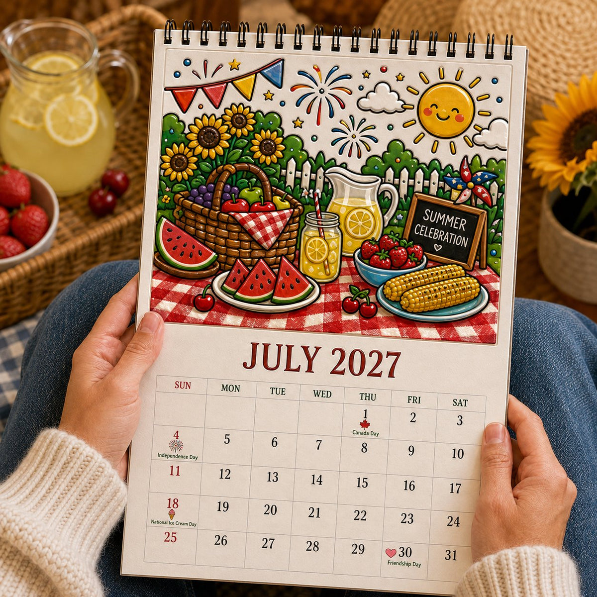 🔥🎨Color The Year 2027: Trace-By-Groove Creative Calendar📅| Seasonal Guided Coloring Wall Calendar With Markers