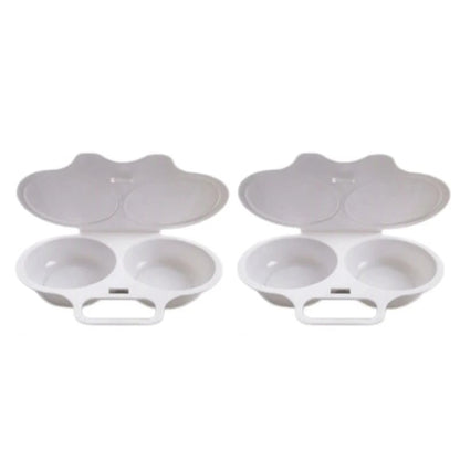 🍳 BUY 1 GET 1 FREE! ✨ Dual Cavity Microwave Egg Poacher – Quick Oil-Free Cooking, Food-Grade PP & Versatile Kitchen Essential 💫