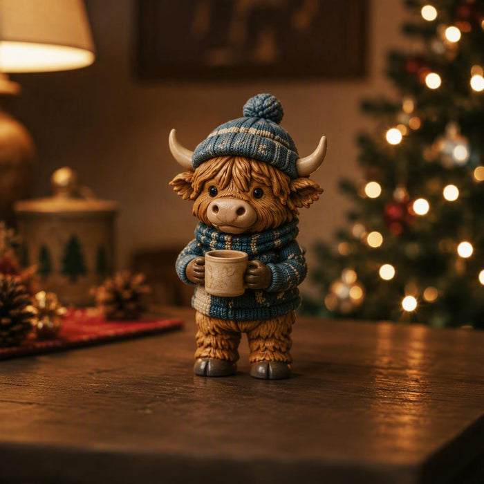 ☕ Cozy Winter Coffee Cow