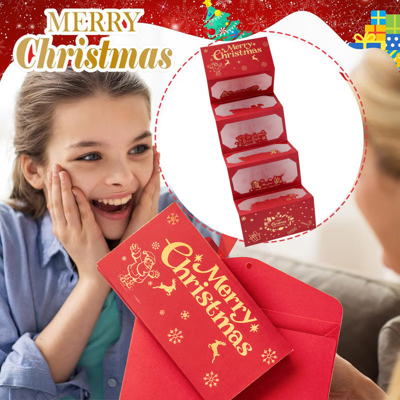 🎅 Christmas Money Envelope for Cash,Creative Folding Money Holder with 6 Slots,Luxury Paper Cash Gift Card Holder, DIY HolidayMoney Gift Envelope for Xmas, Women Men GirlsBoys Mom Dad