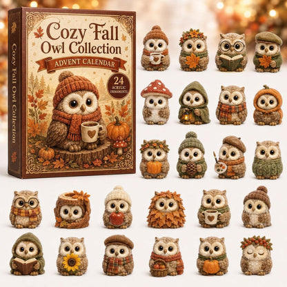 CHRISTMAS KICKOFF 49% OFF - Whimsical Owls Advent Calendar 2026 - 24-Day Festive Countdown, Acrylic Charms Blind Box - Gift For Animal Lovers