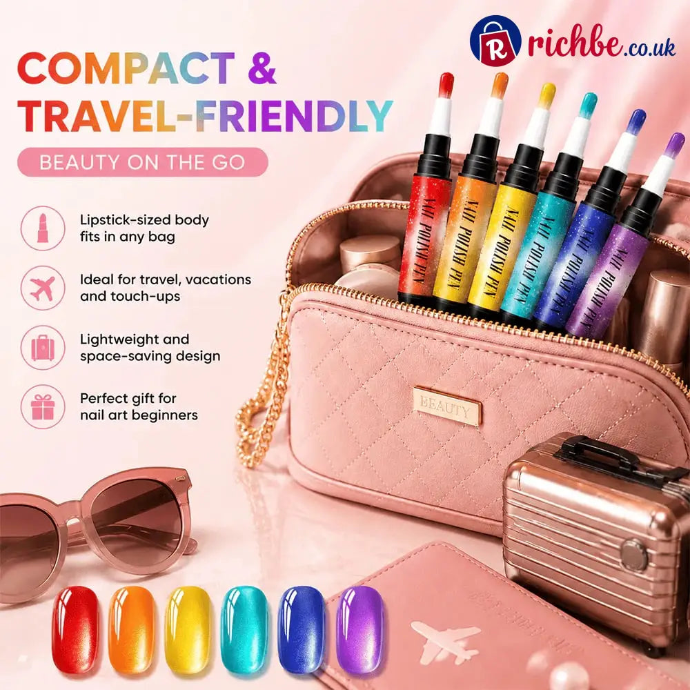 💅 6PCS One-Step Gel Nail Art Pen Set – Salon Beauty at Home