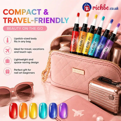 💅 6PCS One-Step Gel Nail Art Pen Set – Salon Beauty at Home