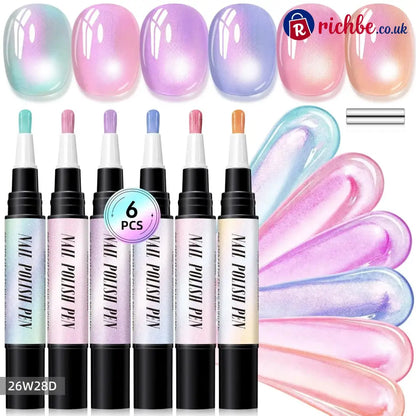 💅 6PCS One-Step Gel Nail Art Pen Set – Salon Beauty at Home - C