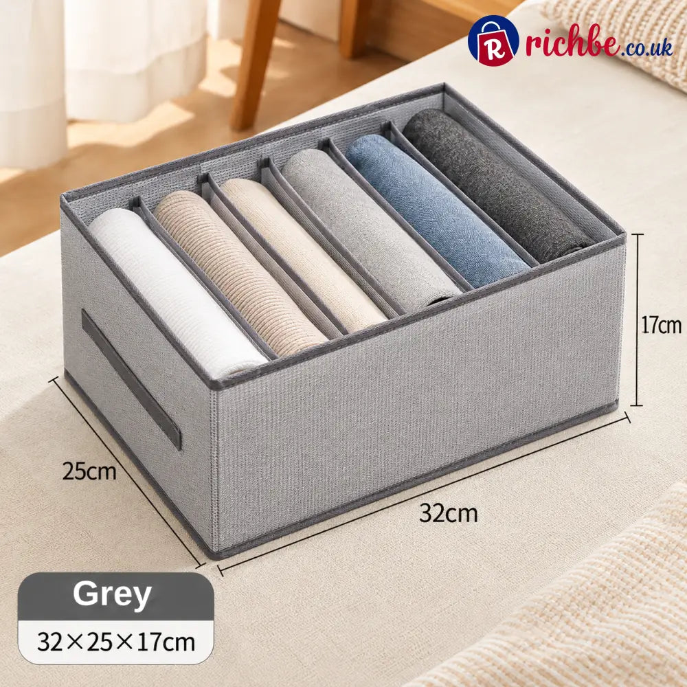 👕 7-Grid Wardrobe Organizer | Space-Saving Storage - Grey / 32*25*17cm（12.6 × 9.8 × 6.7 in） / BUY 1 - Houseware &