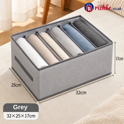 👕 7-Grid Wardrobe Organizer | Space-Saving Storage - Grey / 32*25*17cm（12.6 × 9.8 × 6.7 in） / BUY 1 - Houseware &
