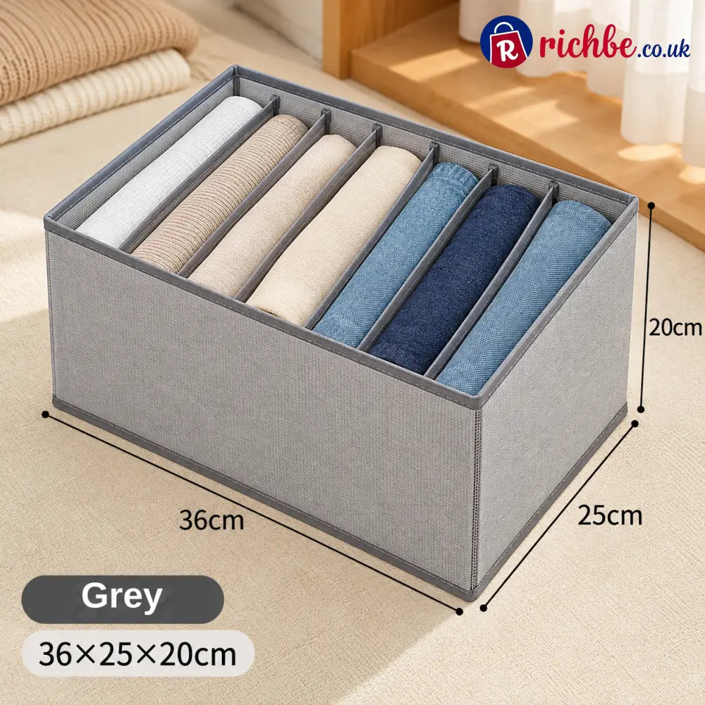 👕 7-Grid Wardrobe Organizer | Space-Saving Storage - Grey / 36*25*20cm（14.2 × 9.8 × 7.9 in） / BUY 1 - Houseware &