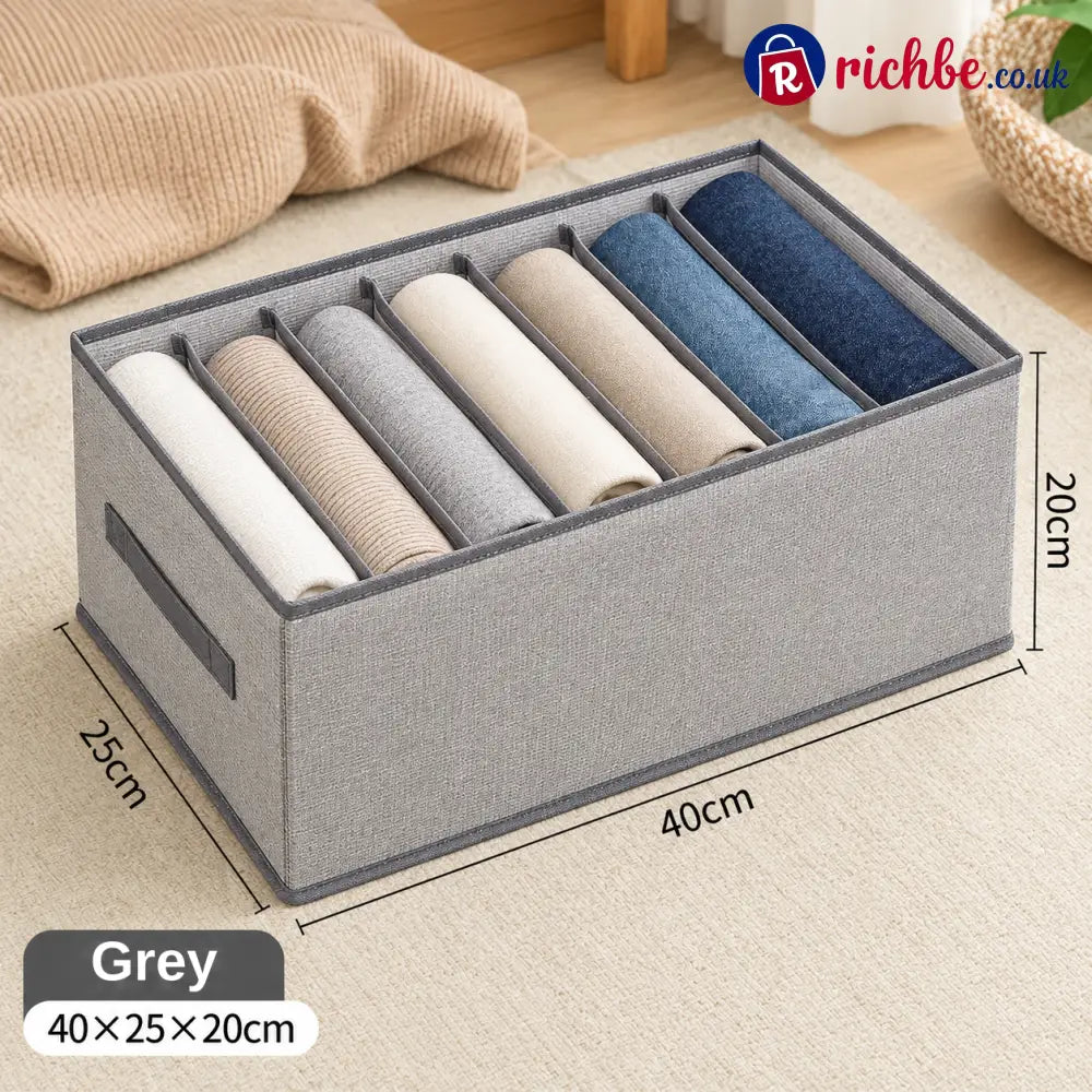 👕 7-Grid Wardrobe Organizer | Space-Saving Storage - Grey / 40*25*20cm（15.7 × 9.8 × 7.9 in） / BUY 1 - Houseware &