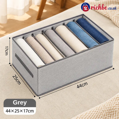 👕 7-Grid Wardrobe Organizer | Space-Saving Storage - Grey / 44*25*17cm（17.3 × 9.8 × 6.7 in） / BUY 1 - Houseware &