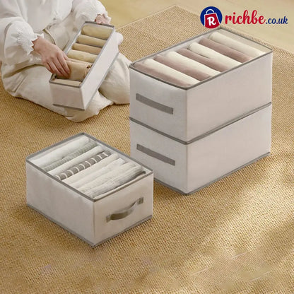 👕 7-Grid Wardrobe Organizer | Space-Saving Storage - Houseware & Kitchen