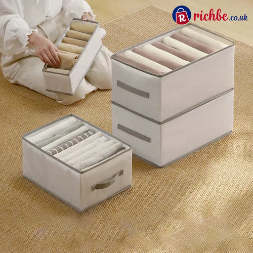 👕 7-Grid Wardrobe Organizer | Space-Saving Storage - Houseware & Kitchen